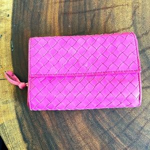 Bottega Veneta Pink Trifold Wallet